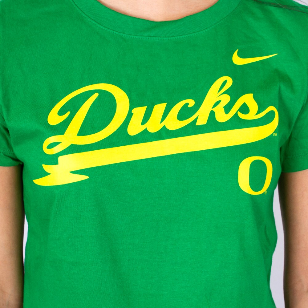 Classic Oregon O, Nike, Green, Crew Neck, Cotton, Women, Academic, Local Support, T-Shirt, 897057